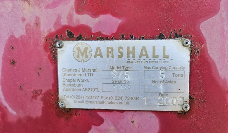 Marshall S5 Ton tipping trailer with extension sides full